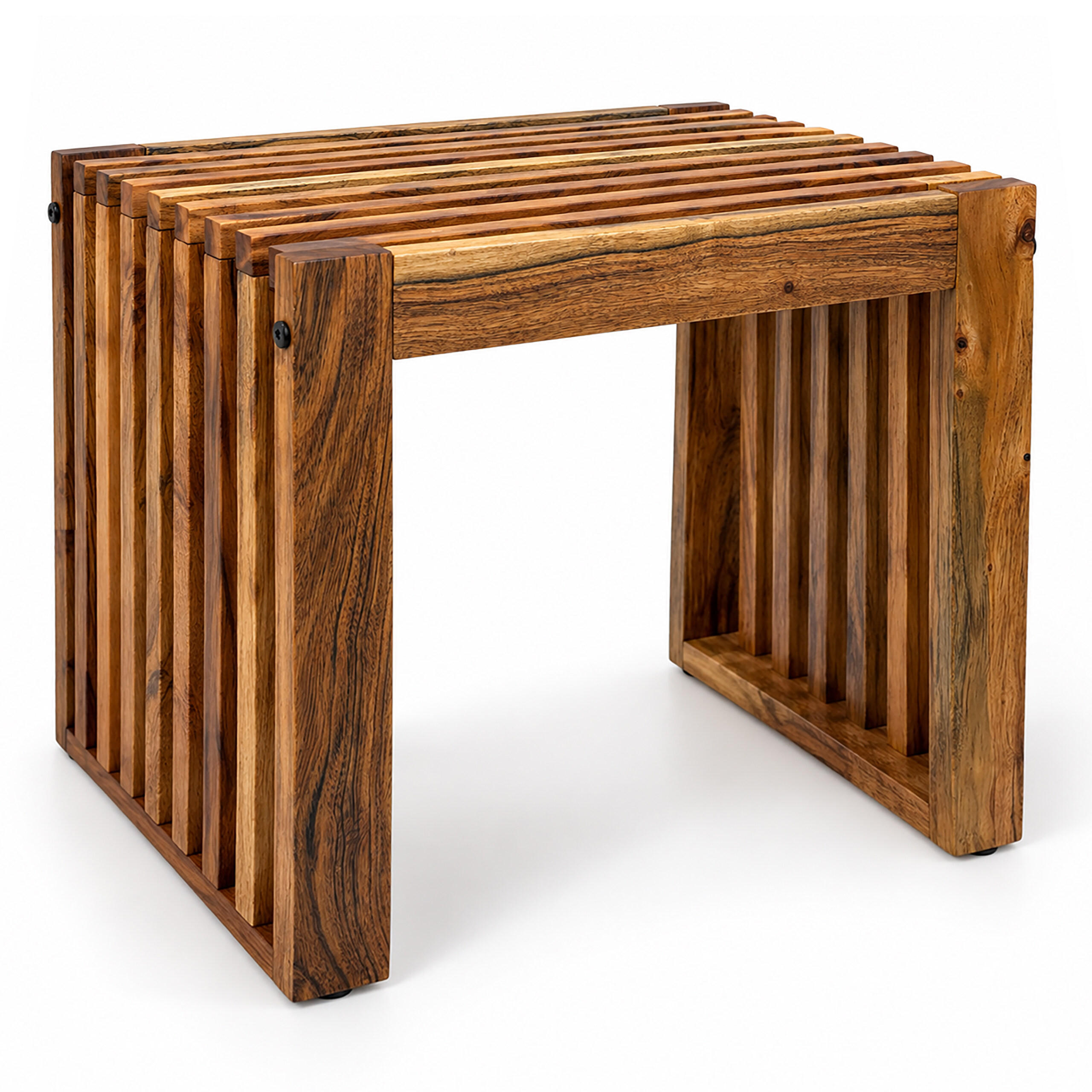 SITZBANK Natur Akazienholz geölt - Braun, Holz (45/43/33cm) - Relaxdays