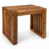 LAVICE Přírodní akáciové dřevo olejované - hnědá, dřevo (45/43/33cm) - Relaxdays