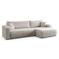 ECKSOFA VESPO XL mit Schlaffunktion und Bettzeugkasten - Beige, Textil (267/143cm) - Lookway