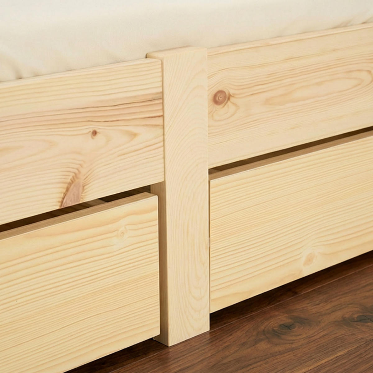 HOLZBETT Natur 180/200 cm Doppelbett mit Schubladen - Naturfarben, Holz (180/200cm) - Homestyle4u