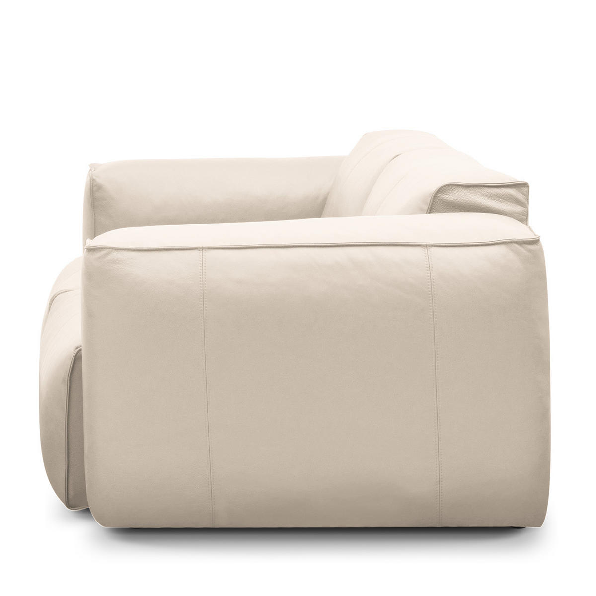 3-SITZER SOFA - Schwarz/Hellblau, Leder/Kunststoff (251/71/102cm) - home24