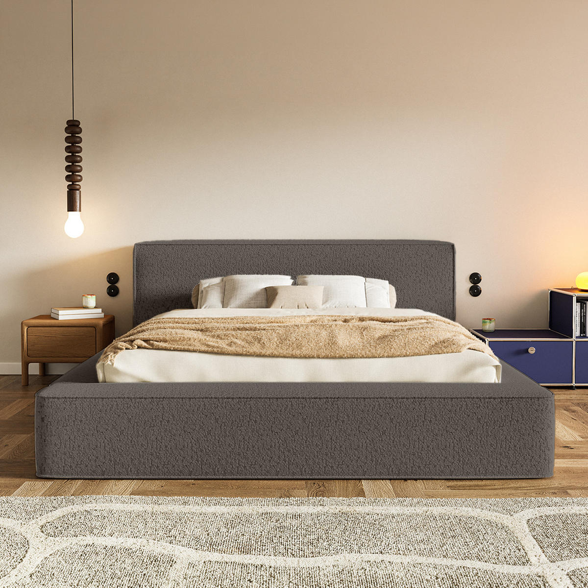 POLSTERBETT Mummo Premium 200x200 cm, Braun - Braun, Textil (200/200cm) - Fedve