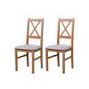 STUHL Nilo 10 (2er Set) - Hellbraun/Cappuccino, Holz (43/94/40cm) - Leaf Design