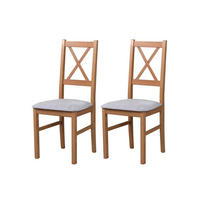STUHL Nilo 10 (2er Set) - Hellbraun/Cappuccino, Holz (43/94/40cm) - Leaf Design