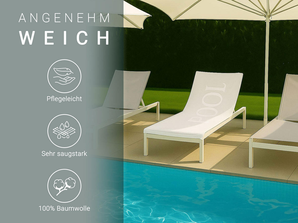 BADETUCH, 80x200 cm, 100% Baumwolle - Weiß, Textil (80/200cm) - Zollner