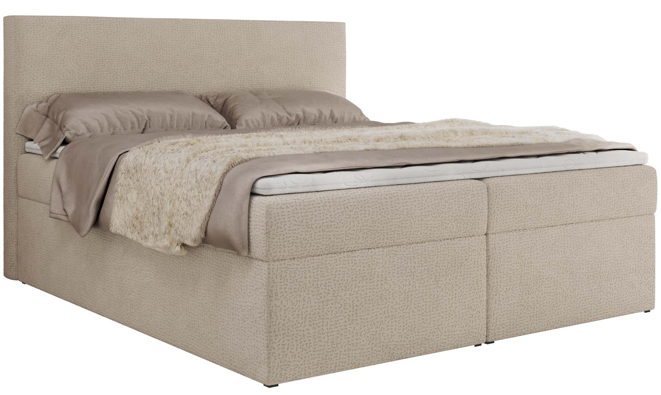 BOXBETT JAGUAR 160/200 - Beige Struktur - H4 - Beige, Holz/Textil (160/200cm) - MKS