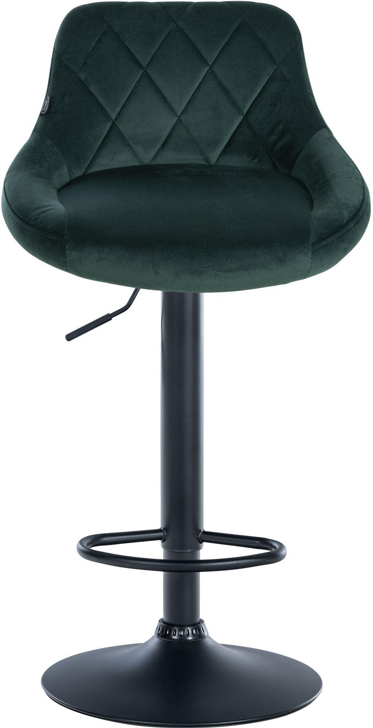BARHOCKER 2er Set Samt dunkelgrün - Dunkelgrün/Schwarz, Textil/Metall (46/83/49cm) - CLP