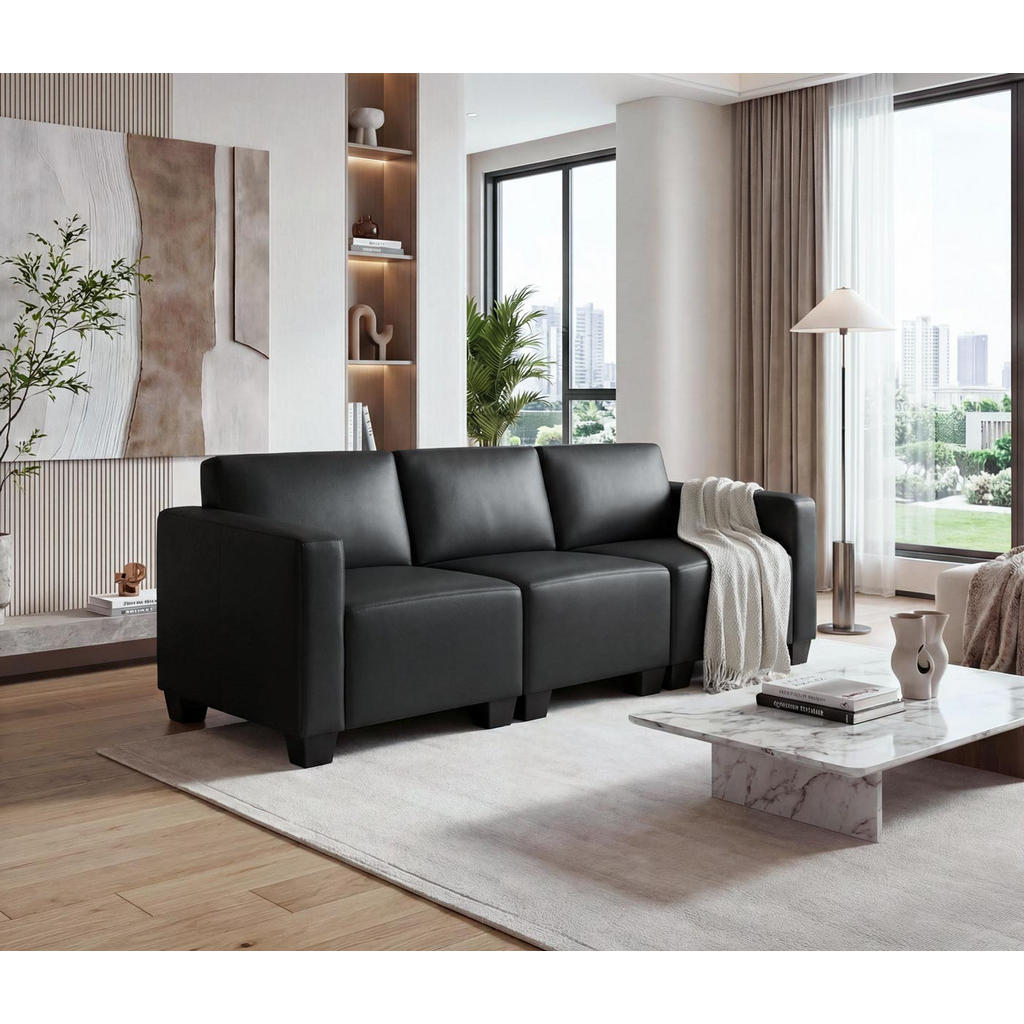 Thumbnail - MCW 3-Sitzer, Schwarz, Textil, 193x76x72 cm, Wohnzimmer, Sofas & Couches, Sofas, 3-Sitzer Sofas