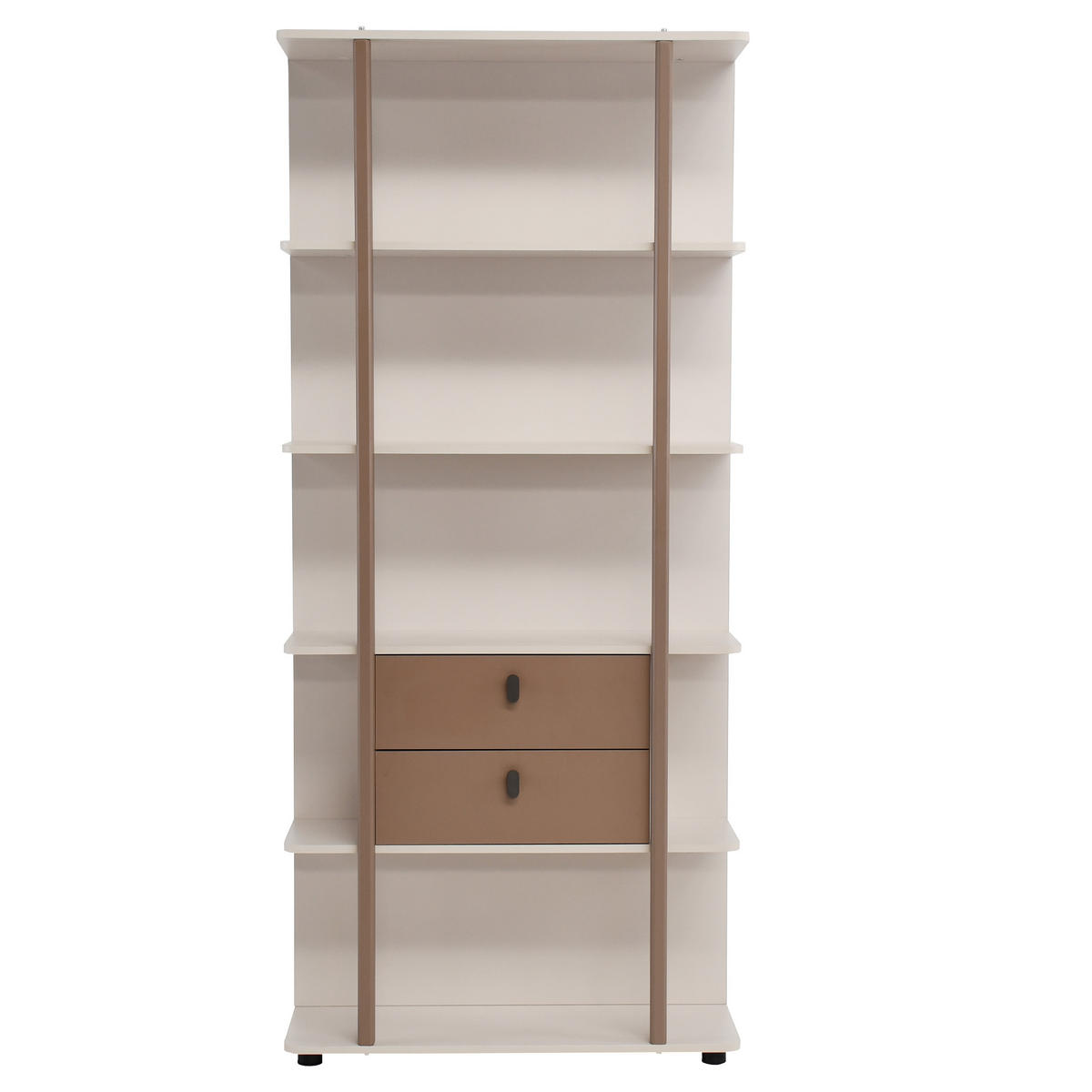 BÜCHERREGAL Boreo aus Metall mit 2 Schubladen, 90 cm, Kaschmir+Hellbraun - Kaschmir/Hellbraun, Metall (90/200/26cm) - Beautysofa