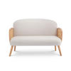 2-SITZER-SOFA Rosi Bohemian aus Korbgeflecht und beigem Leinen - Beige/Akaziefarben, Holz/Holzwerkstoff (125/83/79cm) - Sicaan