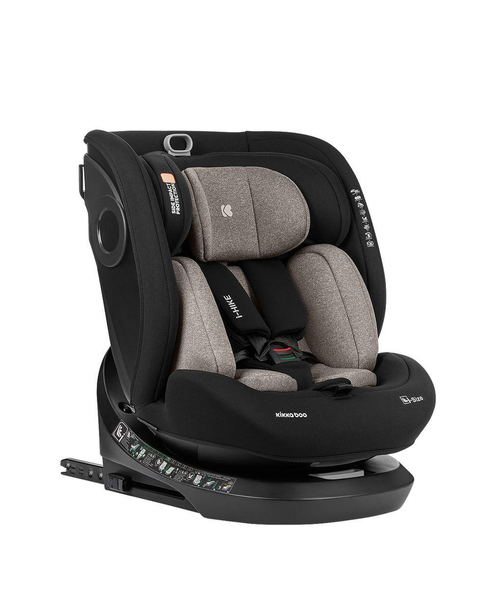 KINDERSITZ i-Size i-Hike dunkelgrün (40-150 cm) Isofix, 360° drehbar, verstellbar - Beige, Kunststoff (44/58/53cm) - Kikka boo