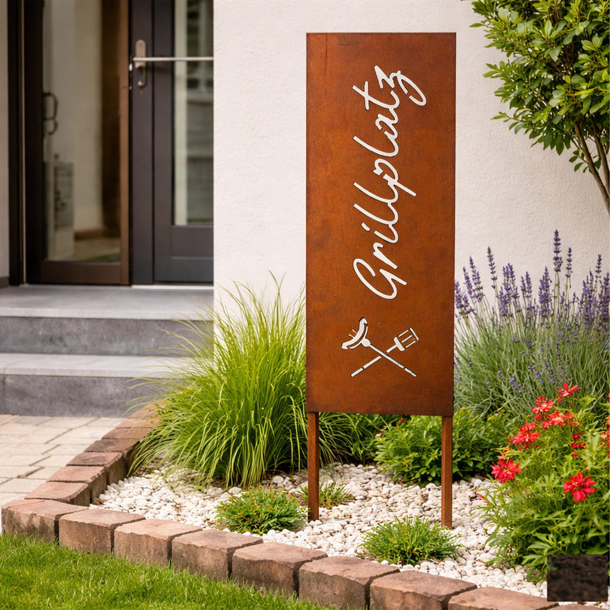 EDELROST-GARTENDEKO - Braun, Metall (1.5cm) - Relaxdays