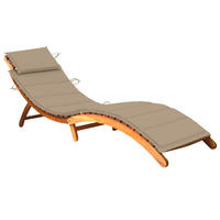 SONNENLIEGE mit Auflage Akazie Massivholz - Beige, Holz (55/64/184cm) - furnicato