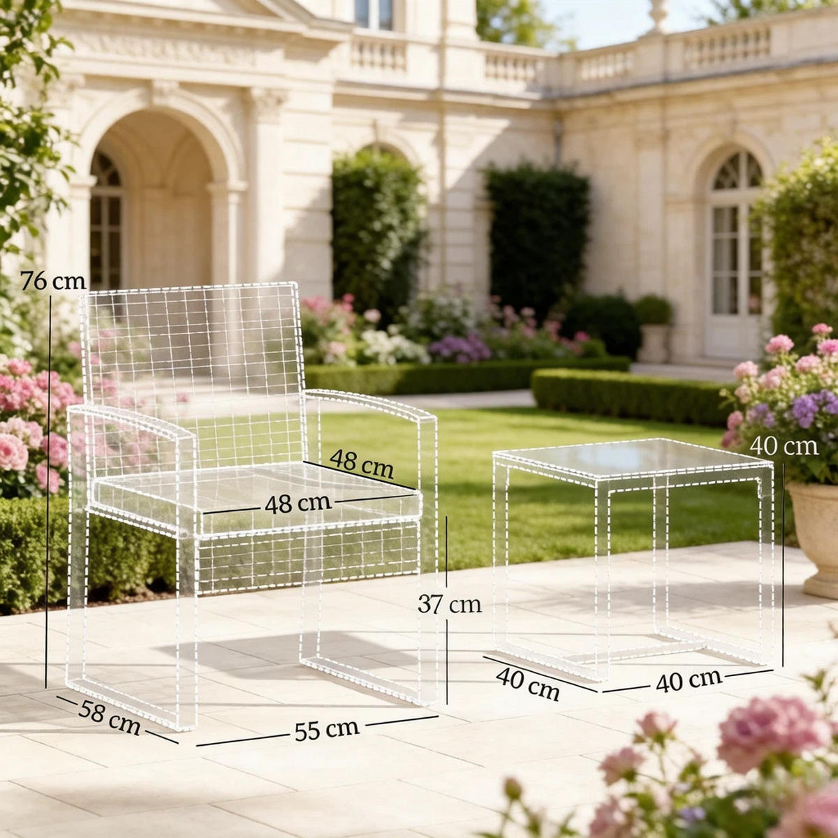 GARTENMÖBEL, 3-teilig, schwarz-braun - Schwarz, Kunststoff - Vallsero