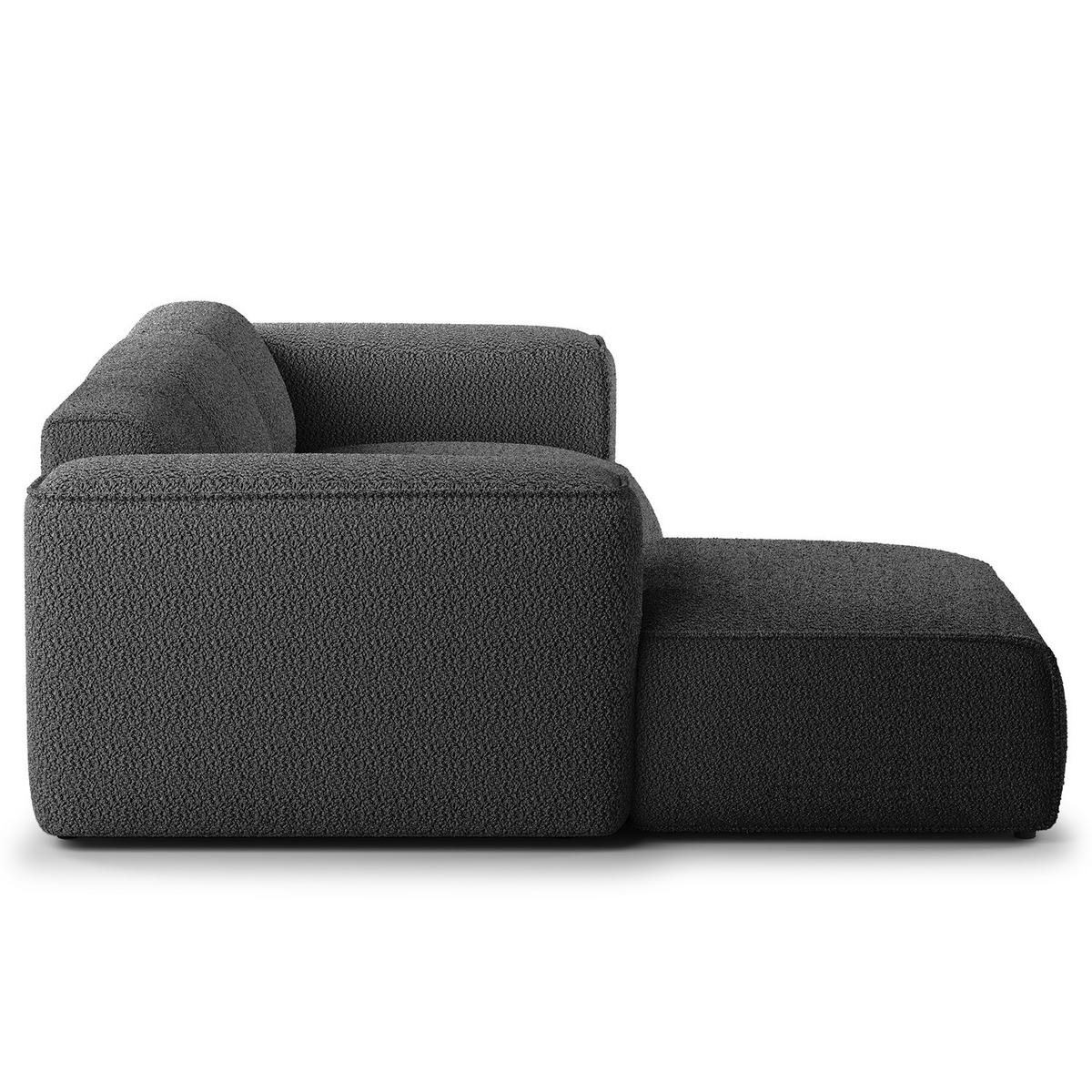 3-SITZER ECKSOFA mit Longchair - Anthrazit/Schwarz, Kunststoff/Textil (251/173cm) - home24