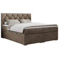 BOXBETT ALDA 120/200 Braun Velvet - H3 - Braun, Holz/Textil (120/200cm) - MKS