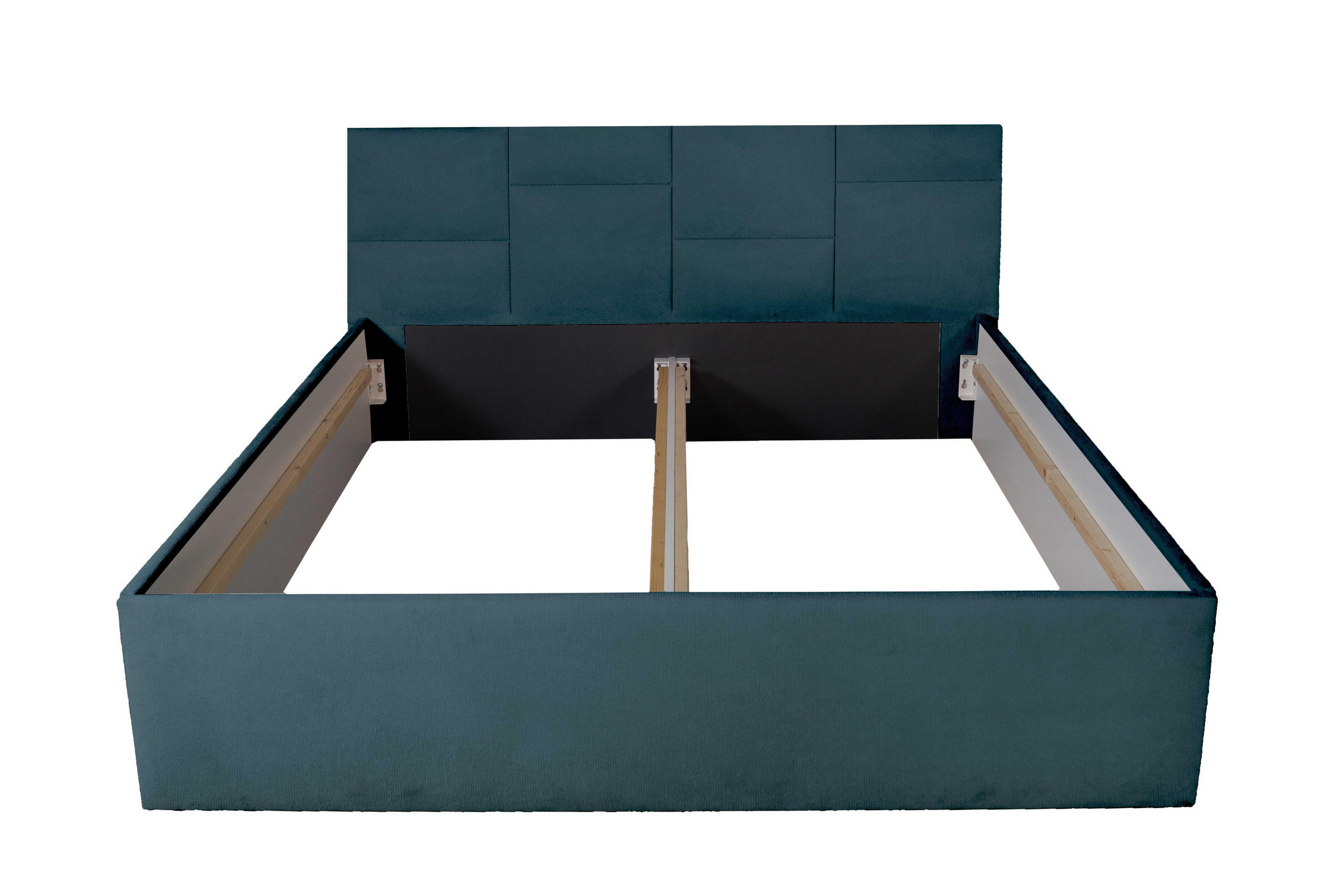 POLSTERBETT Damas Blau 140 x 200 x 32 cm Mit hochwertiger Matratze H2 (bis 100 kg) und Lattenrost - Blau, Holz (140/200cm) - Halmon Schlafkomfort Betten 