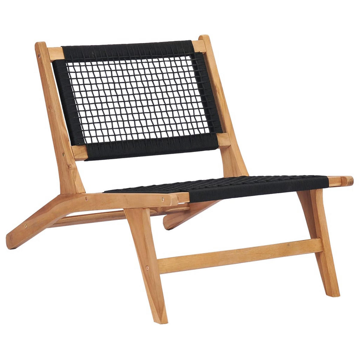 SONNENLIEGE mit Fußablage Massivholz Teak und Seil - Braun, Holz (60/65/89.5cm) - furnicato