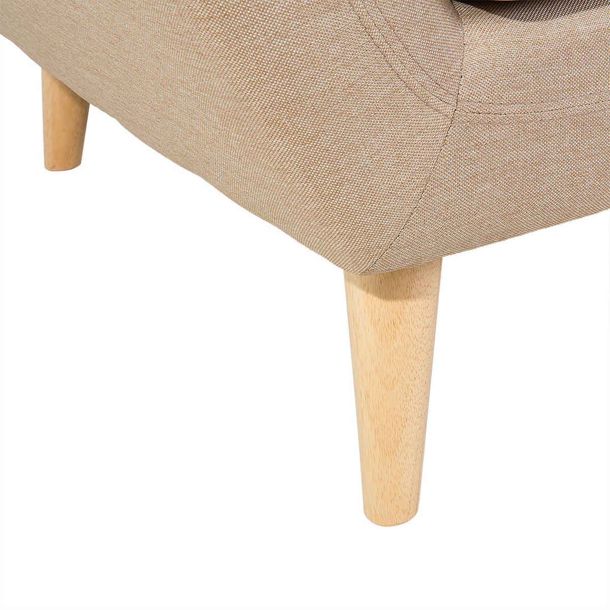 3-SITZER-SOFA beige/hellbraun Motala - Hellbraun/Beige, Textil (182/76/83cm) - Beliani