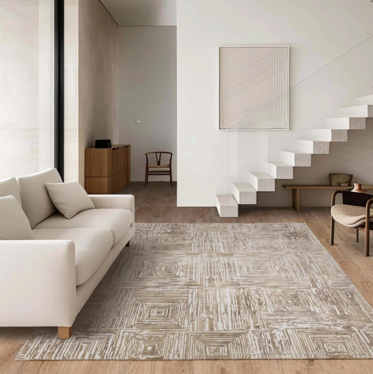 TEPPICH modern Wohn-/Schlafzimmer ZUKA SKETCH Beige 80 x 150 cm - Beige, Textil (80/150cm) - Novatrend