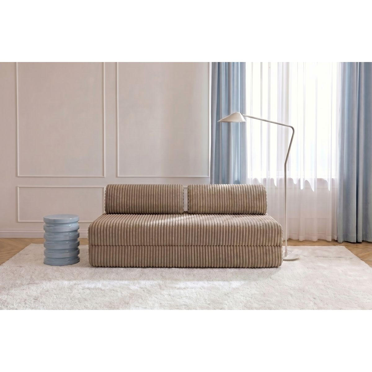 XL braunes Cord-Schlafsofa, 2-3-Sitzer, ausziehbar - Braun, Textil (95/70.5/190cm) - Kimo
