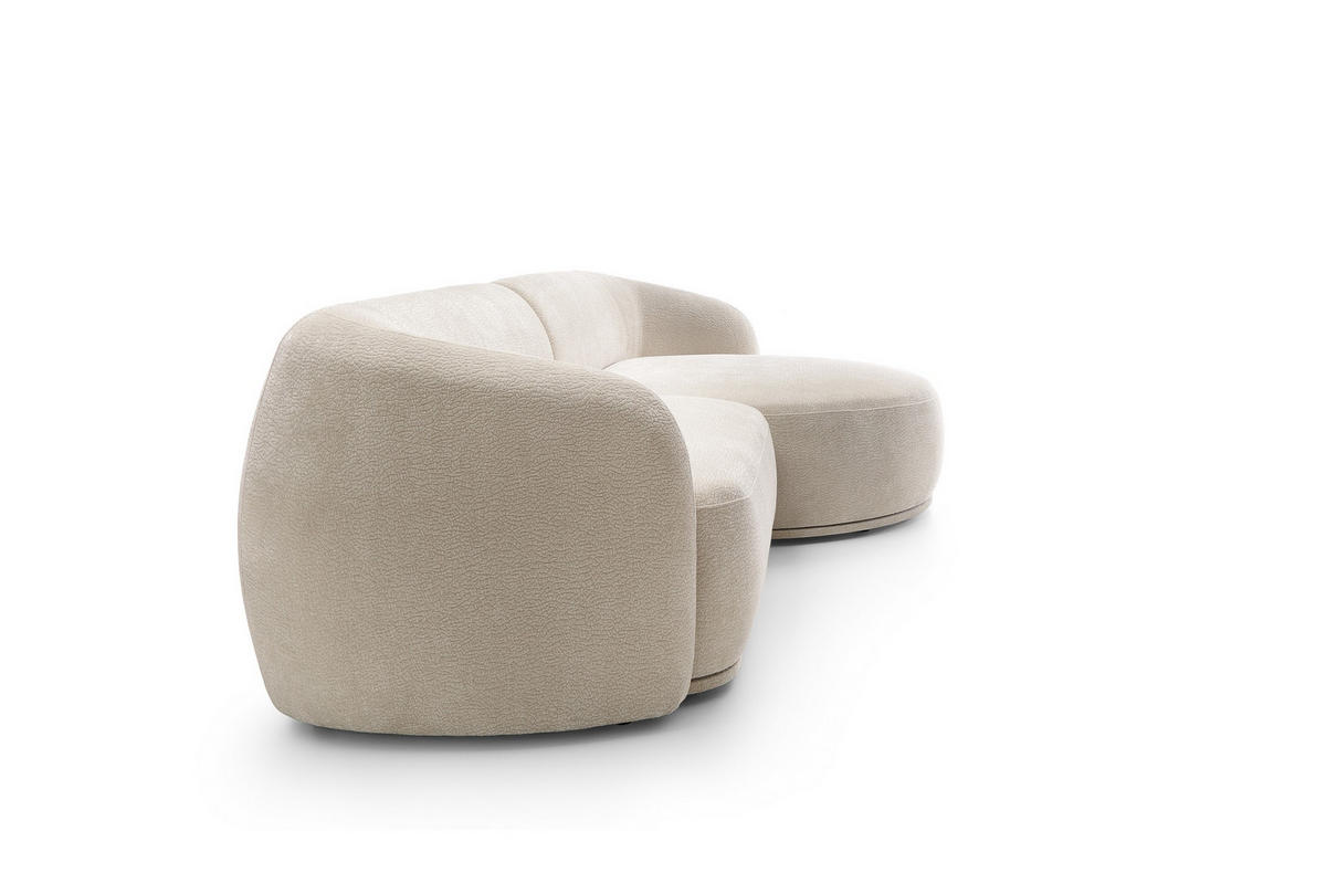 ECKSOFA Nobis Beige, Modulares Sofa mit abgerundeter Seite, rechte seite - Beige, Holzwerkstoff/Textil (288/147cm) - Bettso