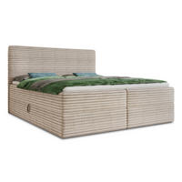BOXBETT Mollo - 160x200 - beige (Tilia 03, Cord) - Beige/Schwarz, Holz/Holzwerkstoff (160/200cm) - Sofnet