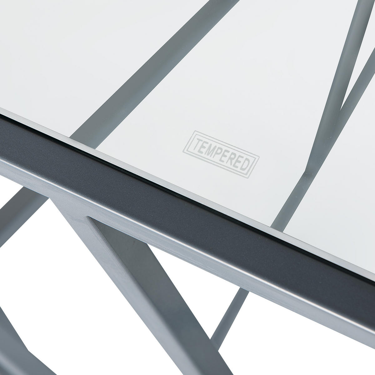 KONSOLENTISCH Glas silber Orland - Transparent/Silberfarben, Glas (40/100/85cm) - Beliani