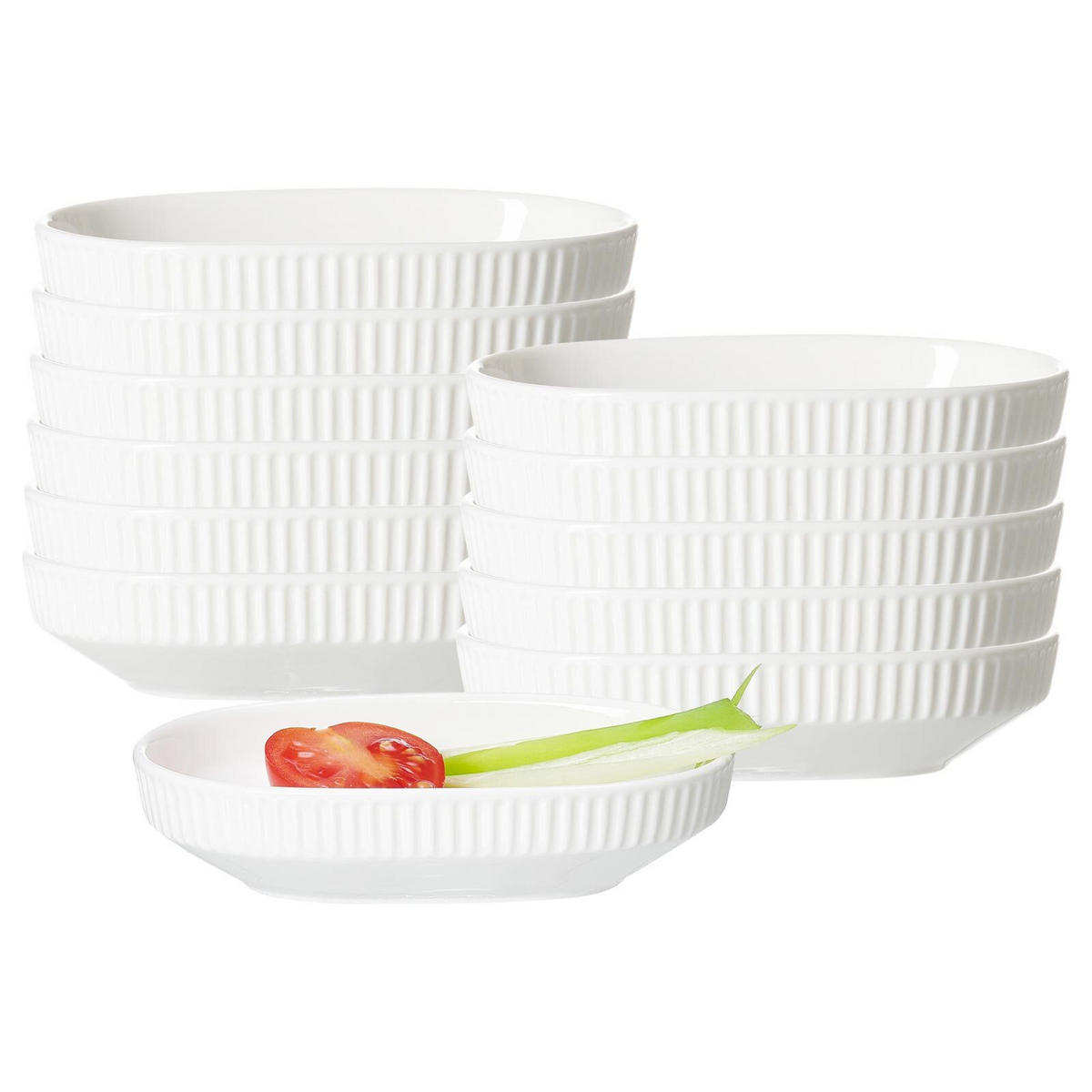 DIPSCHALEN Kelly weiß 12 x 8 cm 6er Set - Weiß, Keramik (12/8/3cm) - Ritzenhoff Breker