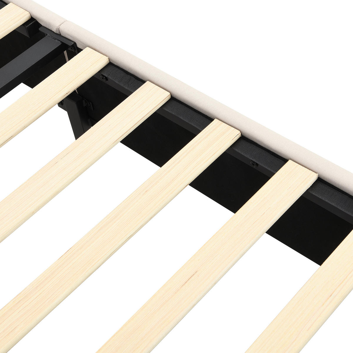 POLSTERBETT 180x200 Lattenrost Kopfteil Knopf Nieten Linen Beige - Beige, Naturmaterialien (180/200cm) - FLIEKS