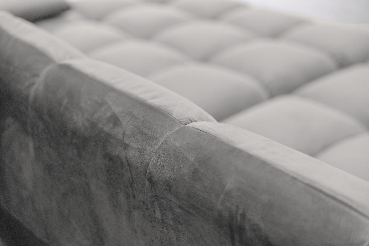 BIG SOFA VIVIEN Silber Velvet - Silberfarben/Schwarz, Kunststoff/Textil (296/85/178cm) - KAWOLA