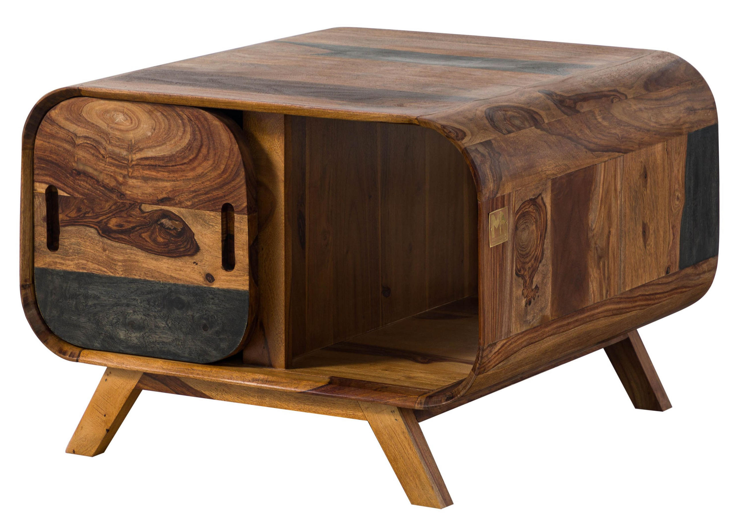 COUCHTISCH Sheesham 70x70x50 dunkelbraun lackiert MAILAND #233 - Dunkelbraun, Holz (70/70/50cm) - Massivmoebel24