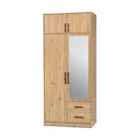 DREHTÜRENSCHRANK VANO 100/190/56cm 2-türig mit Spiegel Eiche Artisan - Eiche Artisan, Holzwerkstoff (100/190/56cm) - MASSENO