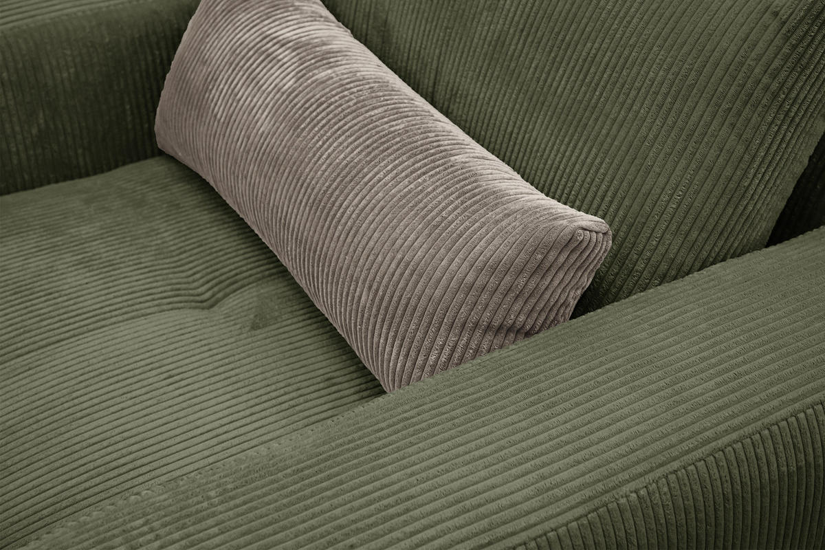 SESSEL OLI in Cordstoff olivgrün - Olivgrün, Holz/Textil (130/91/108cm) - Courtois Laville