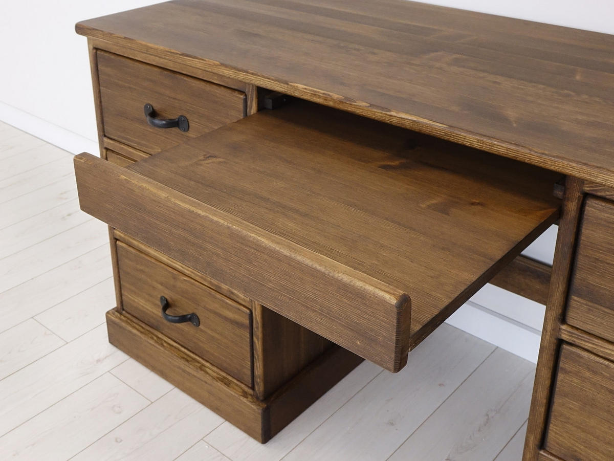SCHREIBTISCH aus Massivholz Rustyk 1 - Dunkelbraun/Schwarz, Holz (152/60/80cm) - Seart