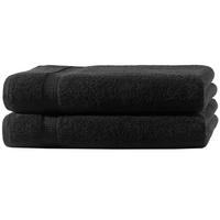 DUSCHTUCH 70x140 cm Frottier Handtücher im 2er Set aus 100% Baumwolle, Schwarz 500g/m2 - Schwarz, Textil (70/140cm) - Carpe Sonno