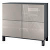 KOMMODE Rova Sandgrau Hochglanz - Sandfarben, Holzwerkstoff (92.5/84.5/35cm) - Vladon