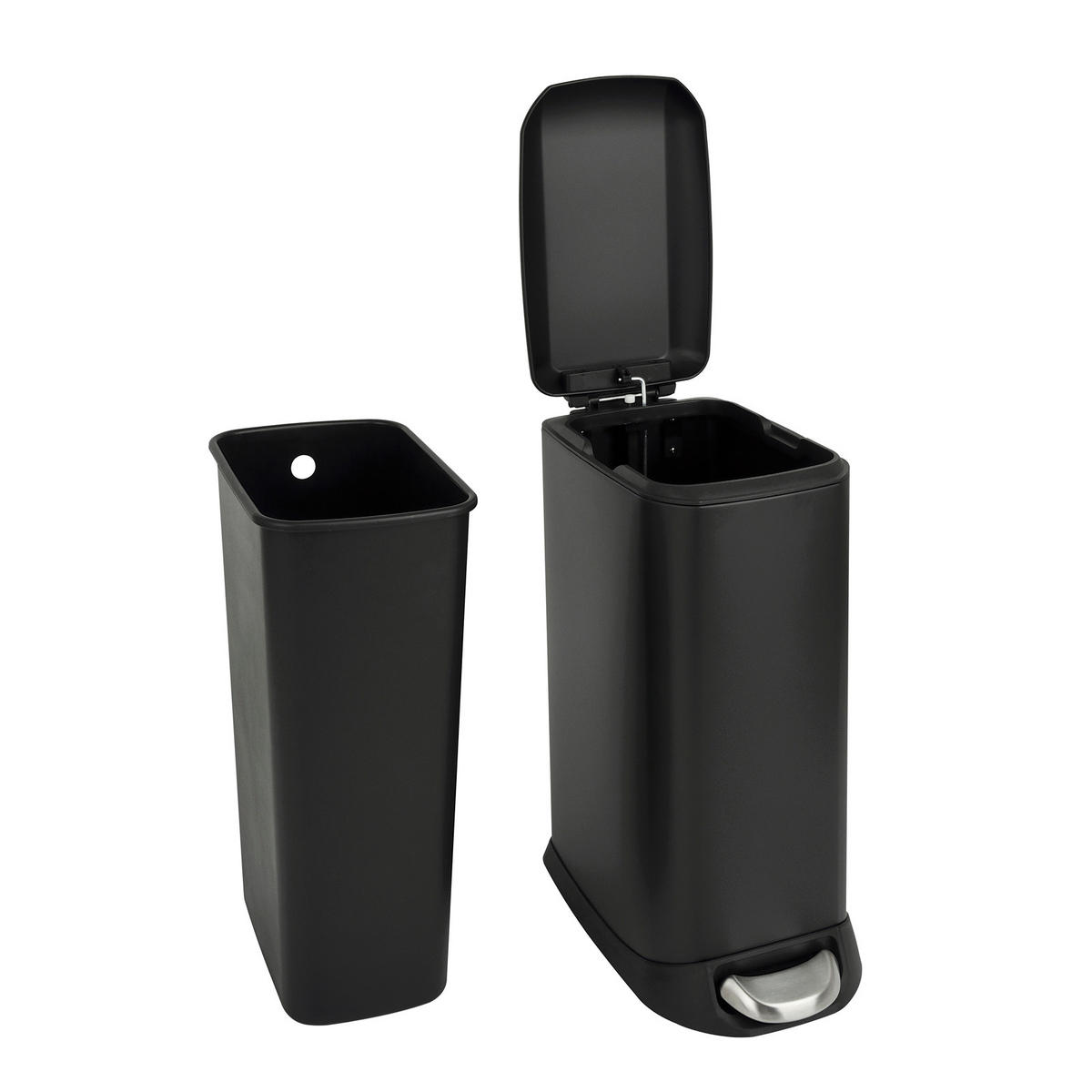 MÜLLEIMER TS12 12L Schwarz - Schwarz, Metall (20/47/35cm) - SVITA
