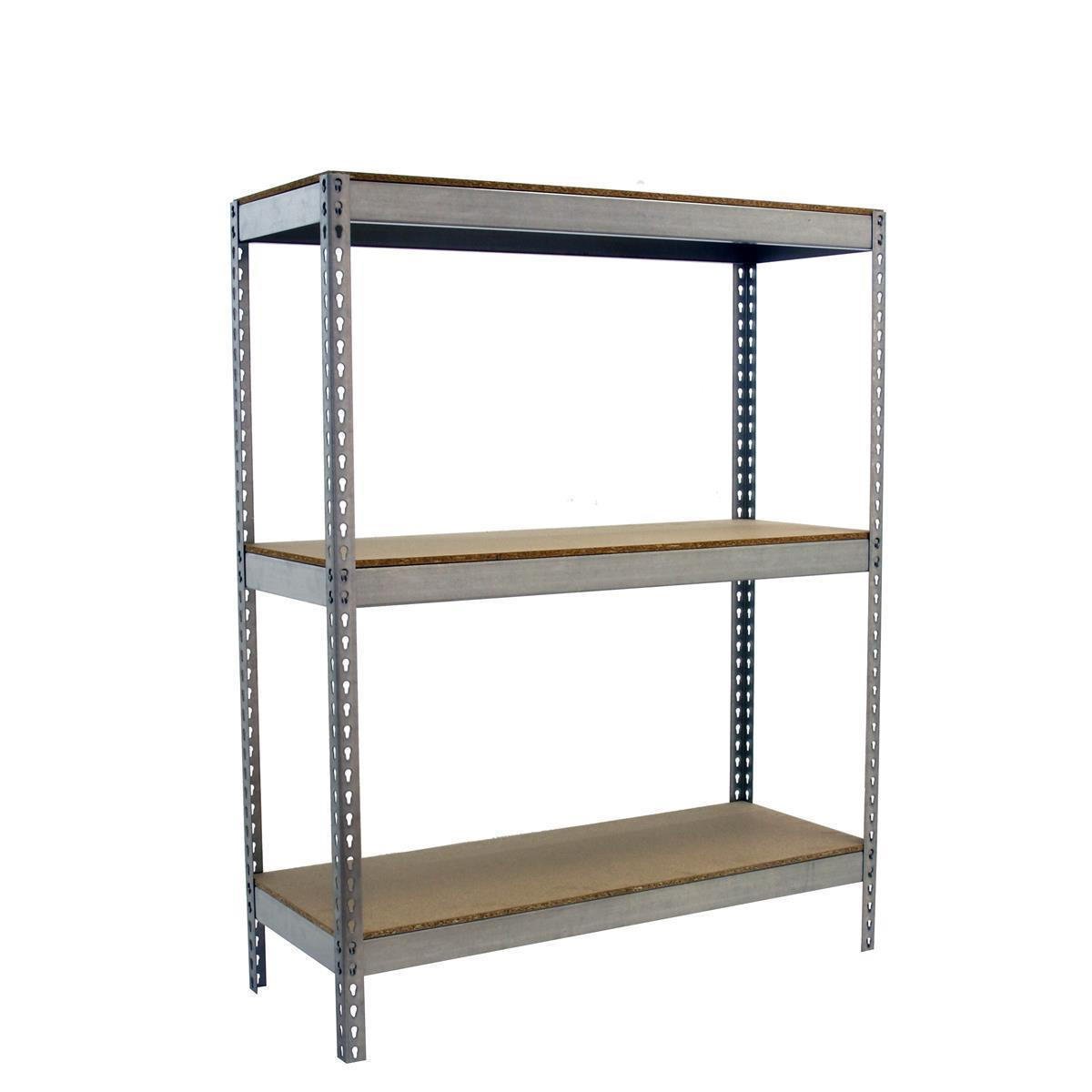 SCHWERLASTREGAL Wood Beast Three HxBxT 150 x 150 x 75 cm 3 Ebenen Fachlast 600 kg Verzinkt - Silberfarben, Metall (150/150/75cm) - PROREGAL