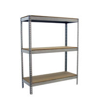 SCHWERLASTREGAL Wood Beast Three HxBxT 150 x 150 x 75 cm 3 Ebenen Fachlast 600 kg Verzinkt - Silberfarben, Metall (150/150/75cm) - PROREGAL