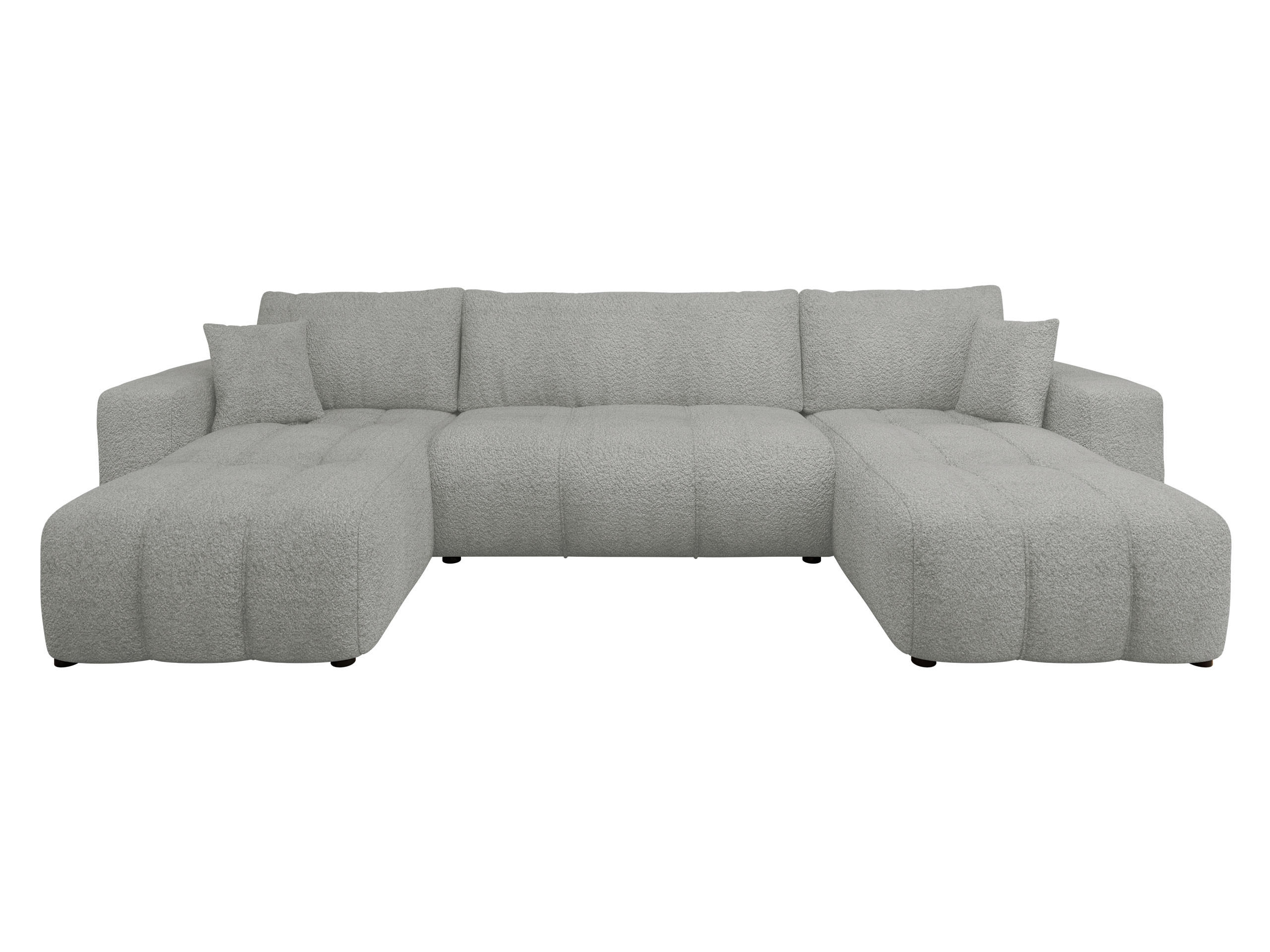 WOHNLADNSCHAFT Furyn U Boucle - Schwarz/Grau, Holzwerkstoff/Kunststoff (312/82/145cm) - MIRJAN24