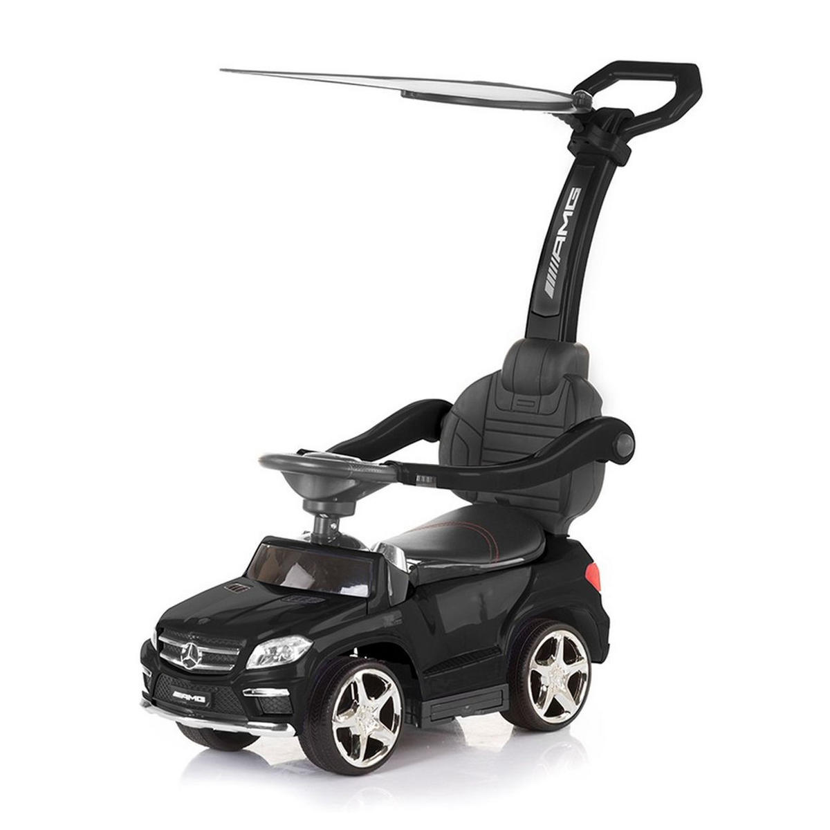 RUTSCHER Mercedes Benz GL63 AMG 3 in 1 schwarz AMG 3 in 1, Schubstange, Ledersitz, Dach - Schwarz, Kunststoff (89/28/89cm) - Chipolino
