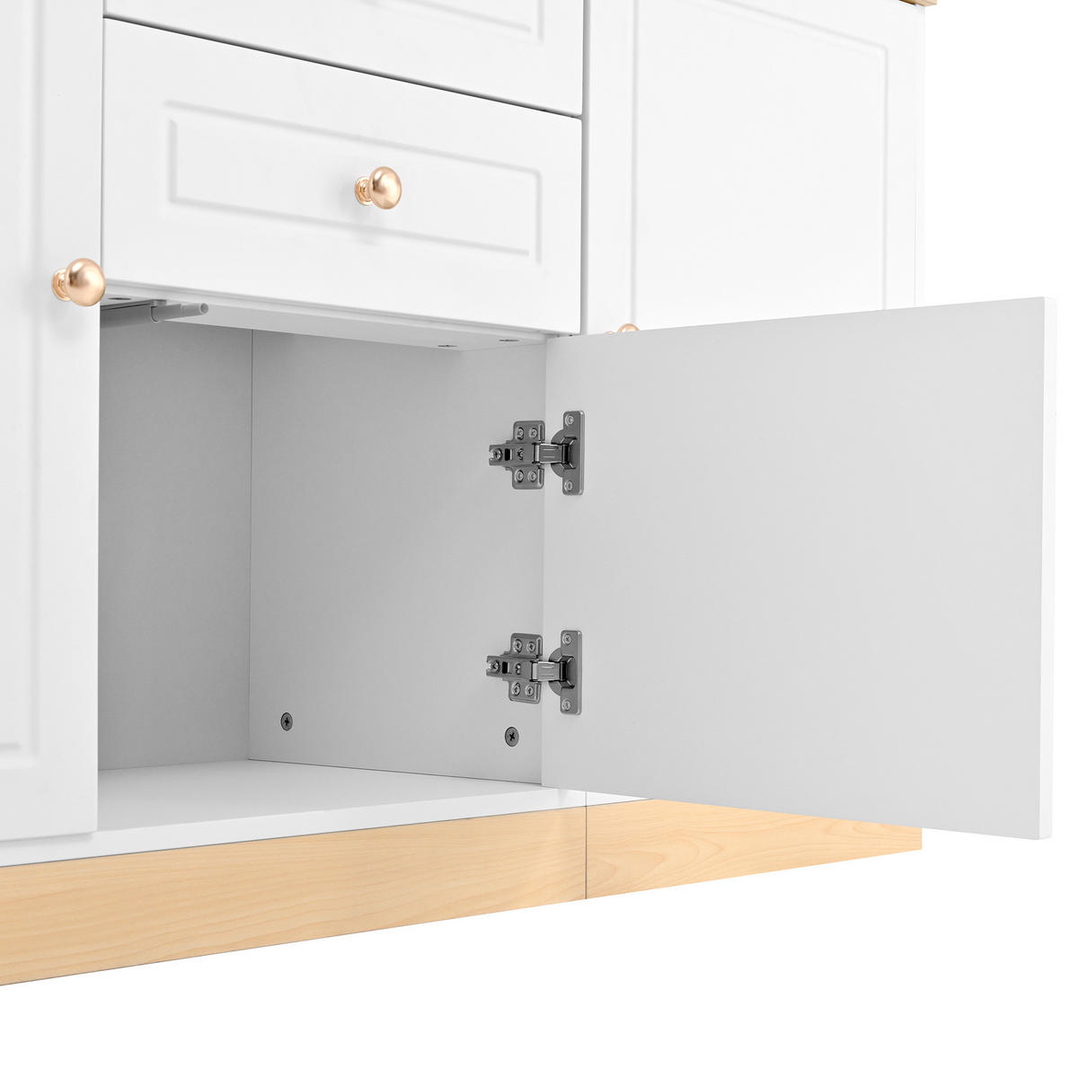 SIDEBOARD aus Spanplatte 135,5x39x76 cm Weiß und Holzoptik mit 3 Türen und 2 Schubladen - Weiß, Holzwerkstoff (135.5/76/39cm) - IVMEU