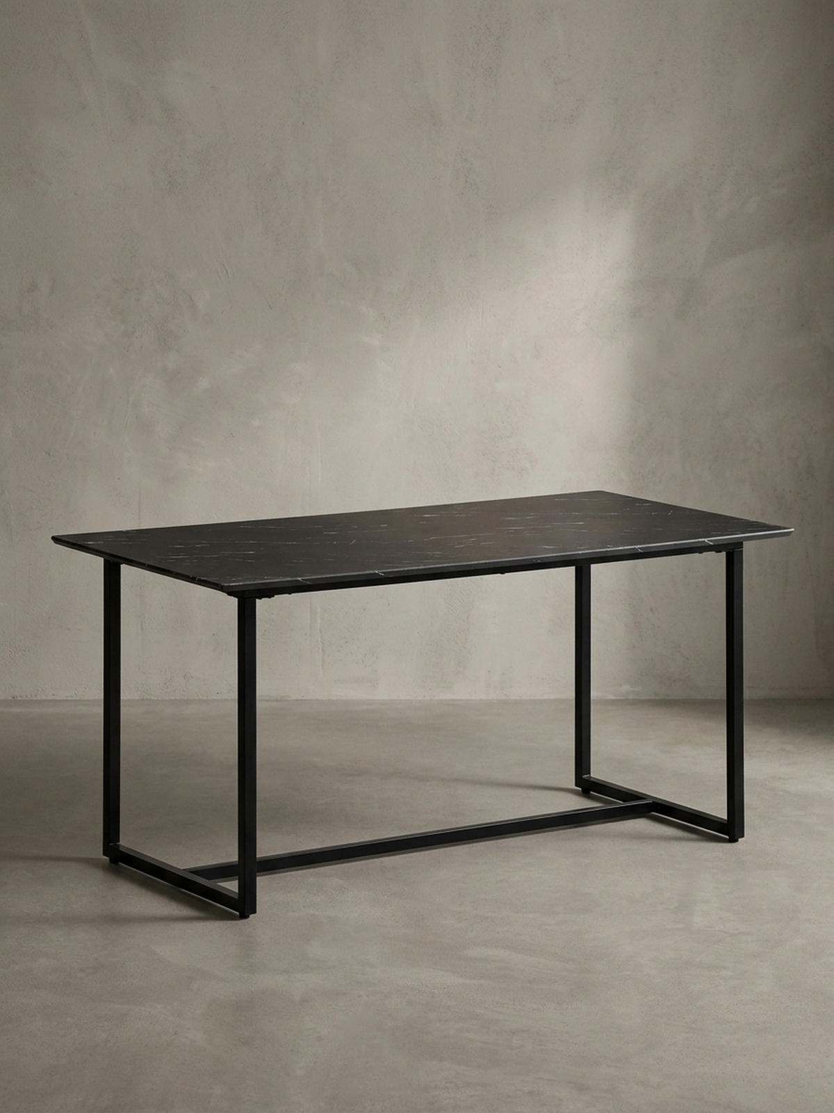 ESSTISCH Marmoroptik Metall Rechteckig Modern Klein, Schwarz 120x60x76 cm - Schwarz, Holzwerkstoff/Metall (60/120/76cm) - KADIMA DESIGN