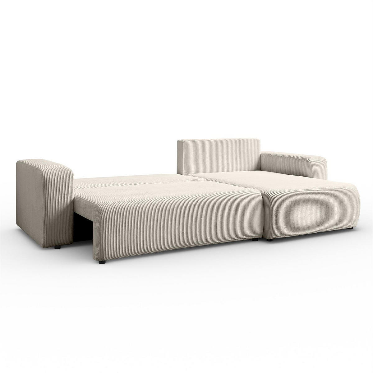 ECKSOFA Gepolstertes PRESTIGE XL mit Schlaffunktion und Bettkasten, Poso 100 - Ecru, Textil (277/143cm) - Lookway