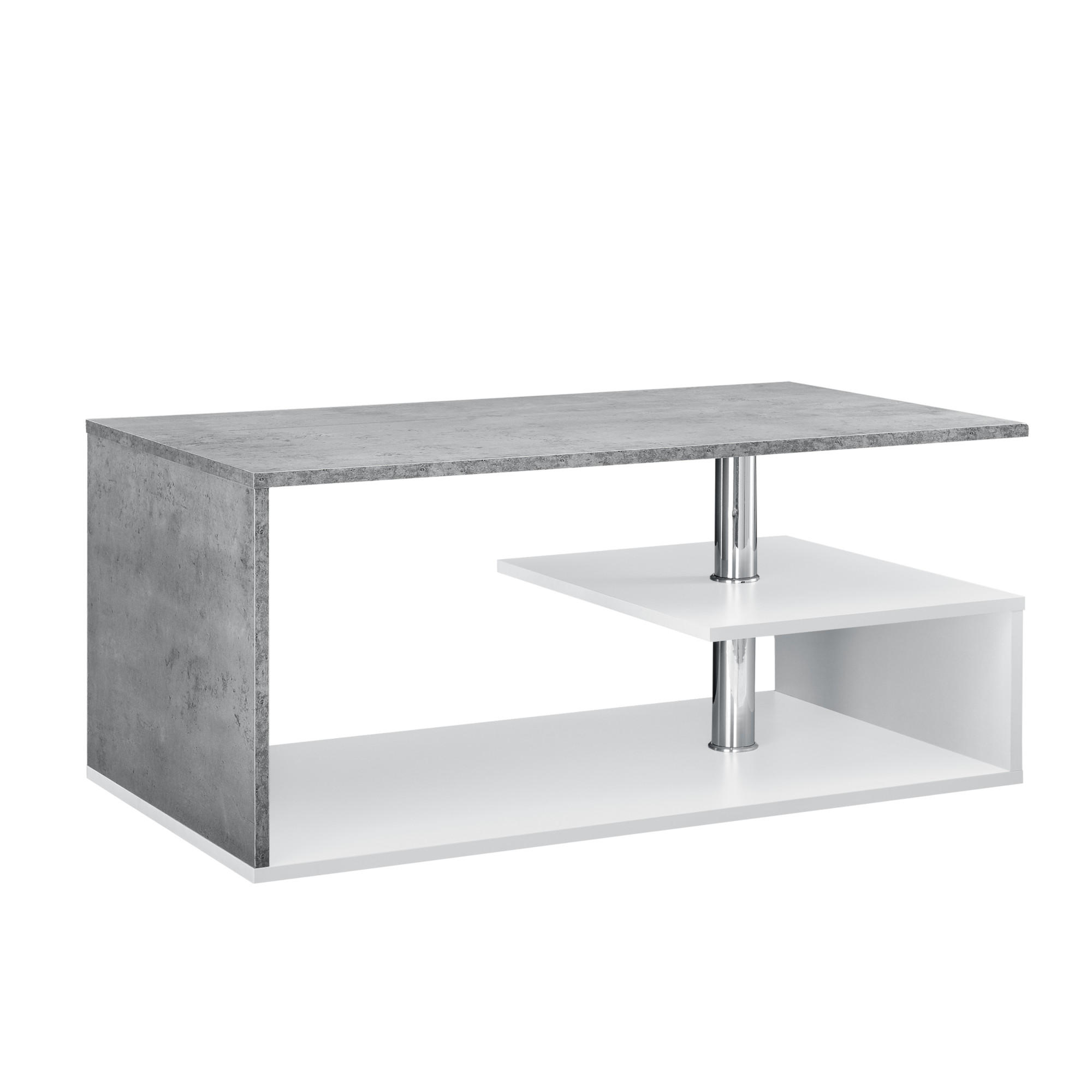 COUCHTISCH Haarlem 50/90/41 - Hellgrau/Weiß, Holzwerkstoff (90/50/41cm) - [en.casa]