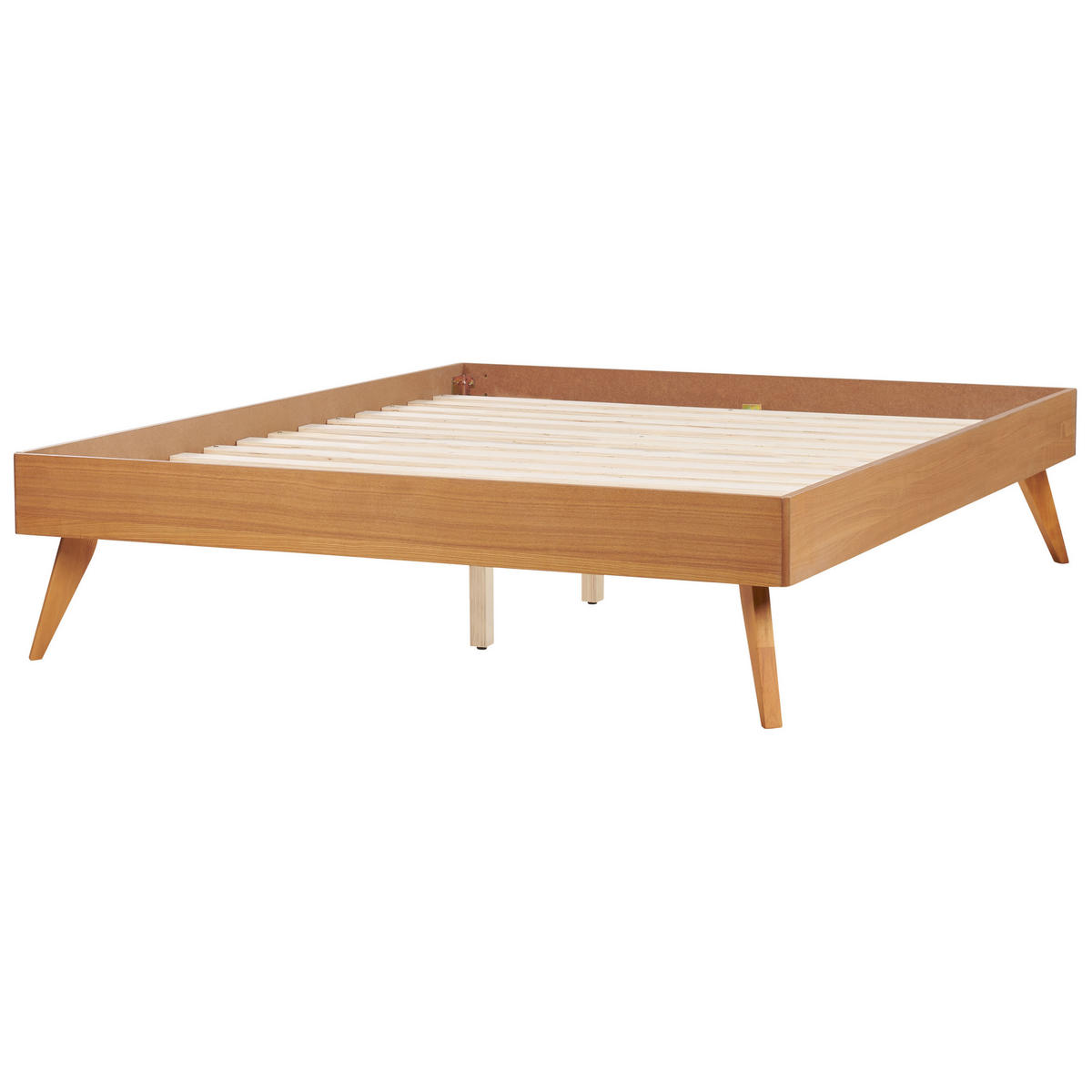 BETT Heller Holzfarbton 140x200 cm Berric - Hellbraun, Holzwerkstoff (140/200cm) - Beliani