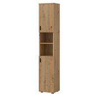 HOCHSCHRANK Eiche Artisan 30 x 192 cm, Badschrank mit 6 Fächern - Schwarz/Eiche Artisan, Holzwerkstoff/Kunststoff (30/192/30cm) - Inn.Furn