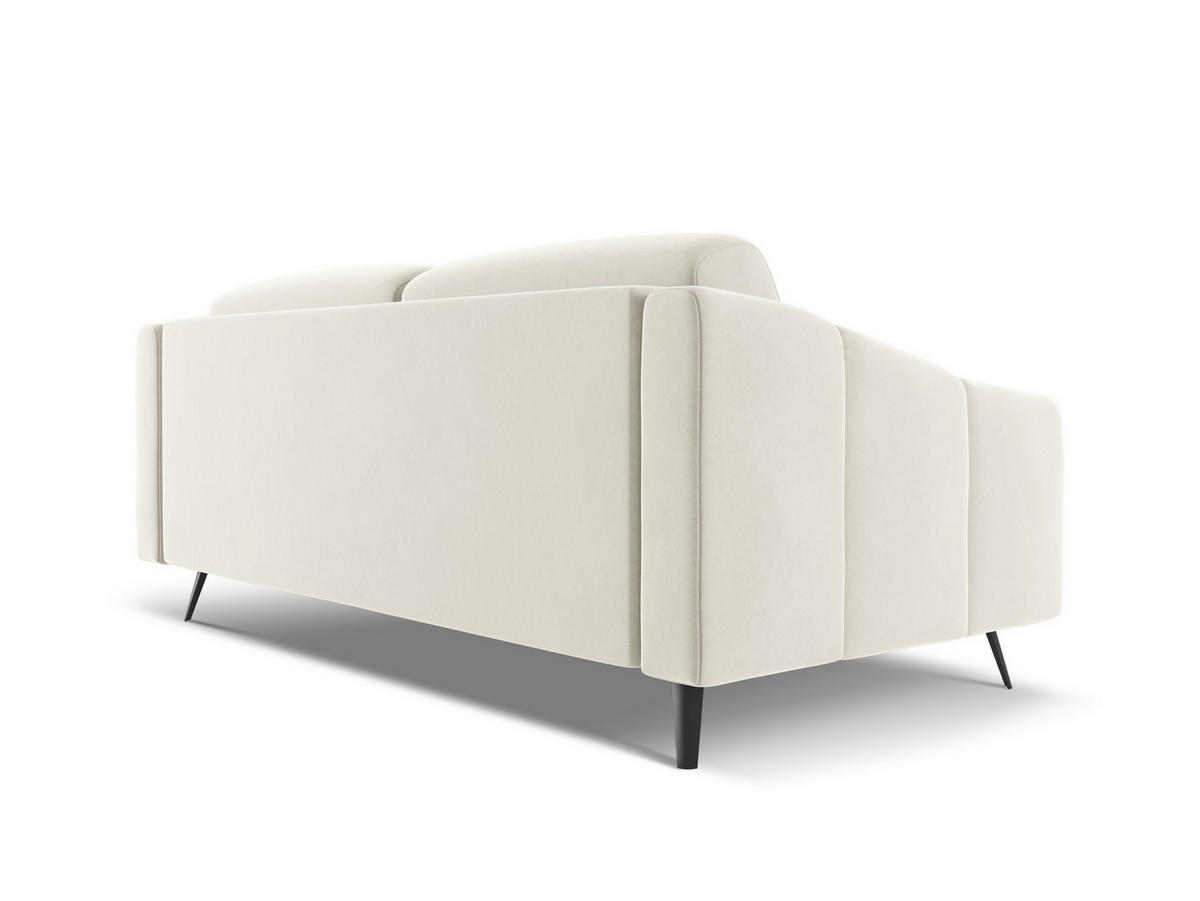 3-SITZER SOFA Samt Stoff Beige - Beige/Creme, Textil/Metall (202/80/95cm) - Makamii