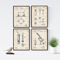 POSTER Set mit 4 Jahrgang Apotheke Patent A4 Rahmenlos - Klar, Papier (29.7/3cm) - Nacnic